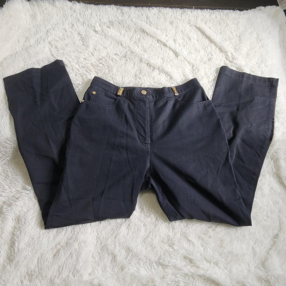 Vintage St. John Sport black denim stretch jeans pants size 8